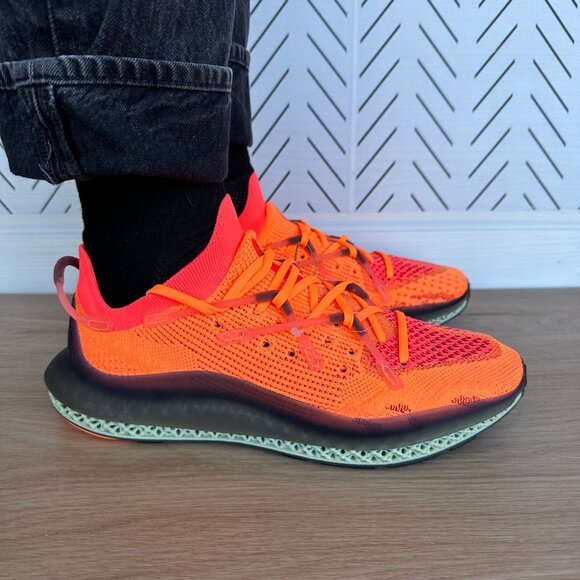 ⭐Adidas 4D Fusio Screaming Orange Prime knit Sz 9 Mens Shoes Sneaker FY5929 - Picture 1 of 12
